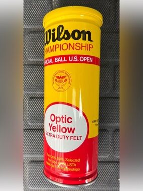 Vintage Unused Wilson Championship Tennis Balls Optic Yellow Extra Duty Felt USA